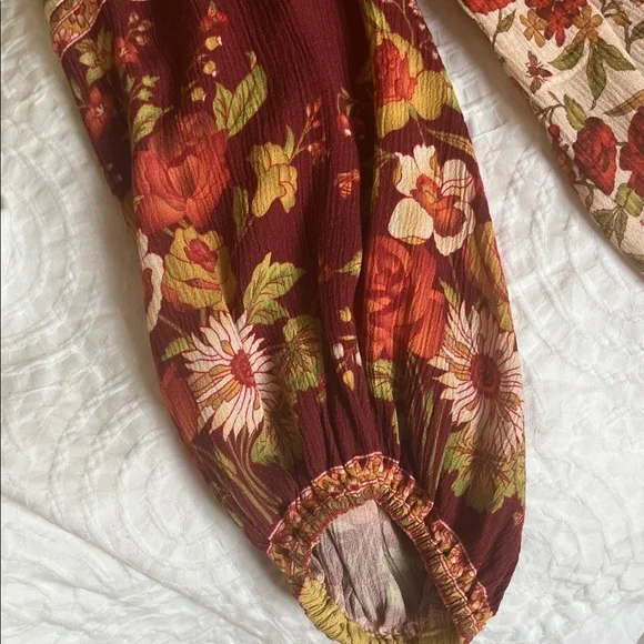 Arnhem Orange Burgundy and Cream Floral Blouse - Picture 5 of 10